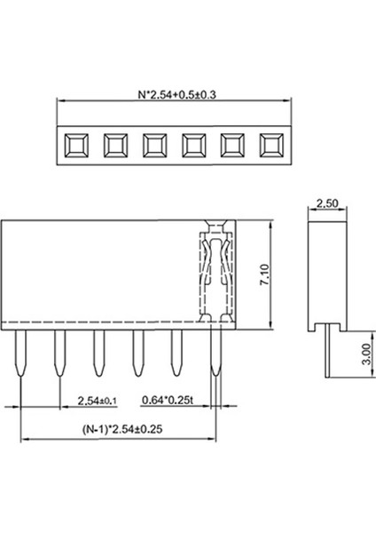 3 Pin Tek Sıra Dişi Header 180 Derece 1x3 Pin 2.54MM Soket Konnektör indirimleri