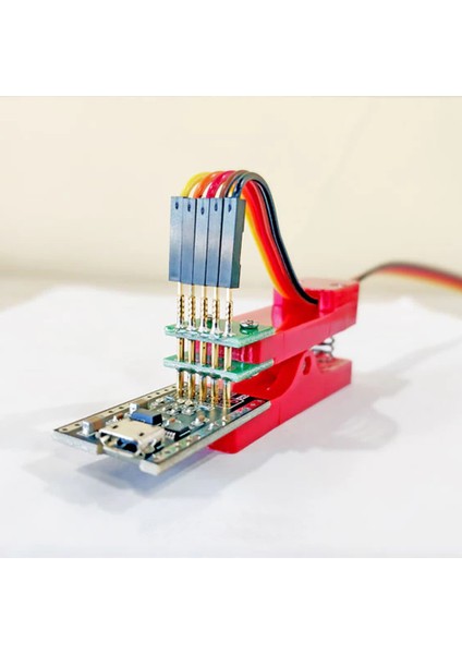 5 Pin Programlama Aparatı 2.54MM Pogo Pin Yaylı Mandal Klips Seri Üretim Entegre