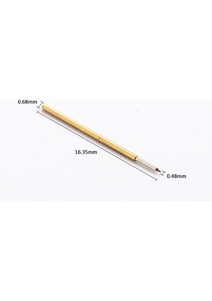 Pogo Pin P50-B1 100 Adet Set Altın Kaplama Yaylı Test Probu Pim 3A 0.5mm