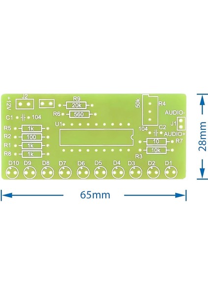Demonte LM3915 10 LED Vumetre Kit Dıy LED Elektronik Ses Müzik