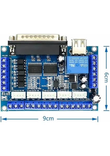 Mach3 5 Eksen Lpt Cnc Kontrol Kartı Step Motor Sürücü Paralel Port