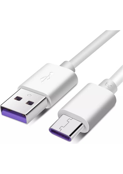 5A 30CM Type-C USB Kablo Beyaz 25W Hızlı Şarj Data Aktarım Telefon Tablet Adaptör Bilgisayar