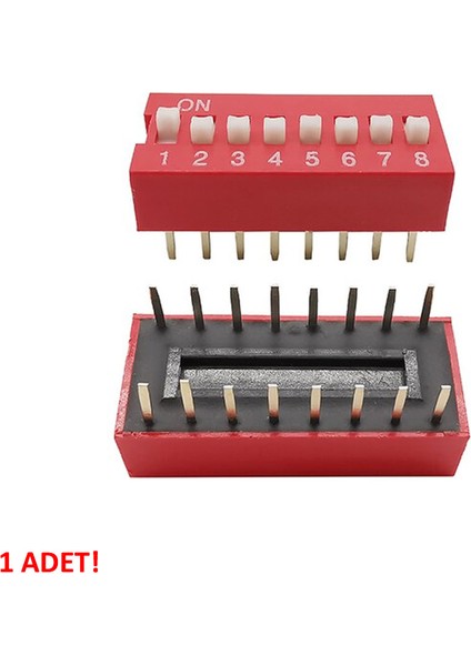 8li Dip Switch 8 Pin Kırmızı Anahtar Açık Kapalı Seçim Adres Ayar On Off