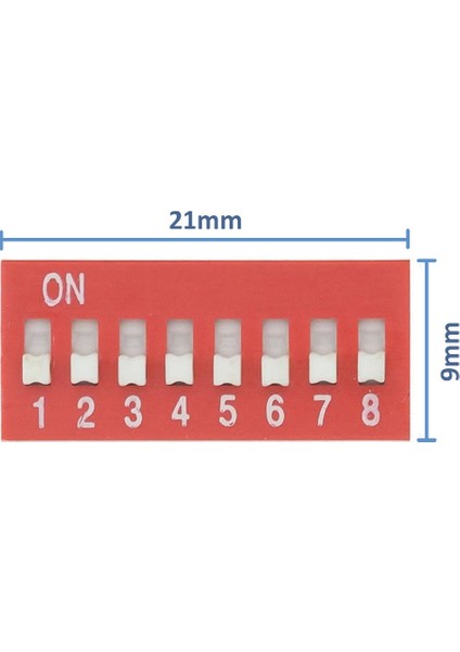 8li Dip Switch 8 Pin Kırmızı Anahtar Açık Kapalı Seçim Adres Ayar On Off