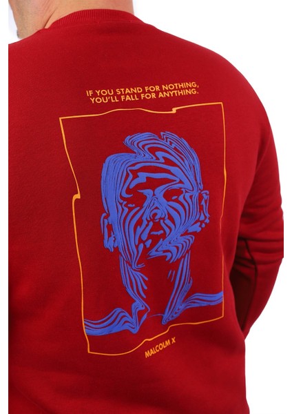 Mocgrande Büyük Beden Erkek Sweat Malcolmx 22735 Bordo fiyatları