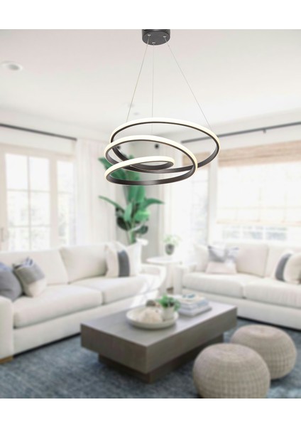 TT301-SY Yay Modeli Siyah LED Avize modelleri