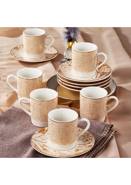 Atina 12 Parça 6 Kişilik Bone Türk Kahvesi Fincan Takımı - 2512