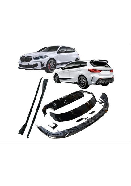 Bmw f40 m tech aerokit body kit seti siyah 2019+ 1 serisi