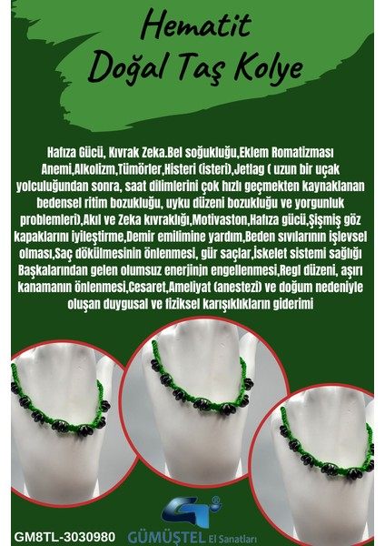Hematit Doğal Taş Tasarım Bileklik Aaa Kalite Hafıza Konsantrasyon Kıvrak Zeka