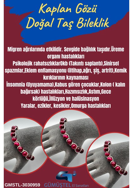 Kaplan Gözü Doğal Taş Bileklik Aaa Kalite El Yapımı Özel Tasarım fiyatları