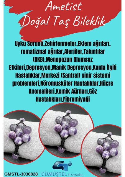 Ametist Doğal Taş Bileklik Asansörlü Kilit Sistemi Aaa Kalite El Yapımı Bileklik fiyatları
