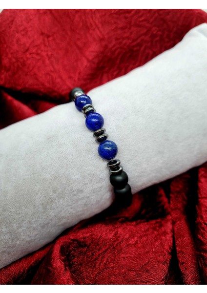 Lapis Lazuli & Hematit & Oniks Doğal Taş Bileklik modelleri