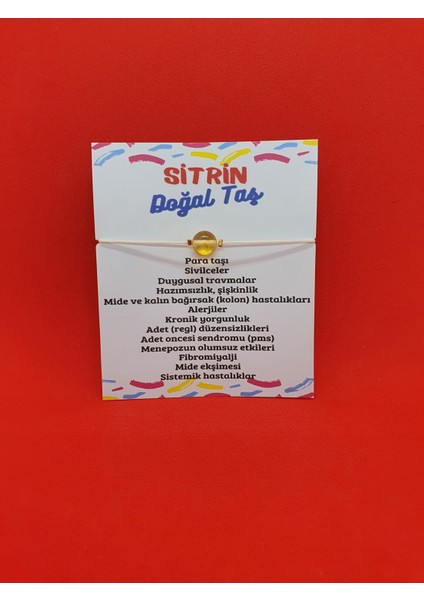 Sitrin Doğal Taş Bileklik Makrome Ip Ayarlamalı Orijinal Doğal Taş