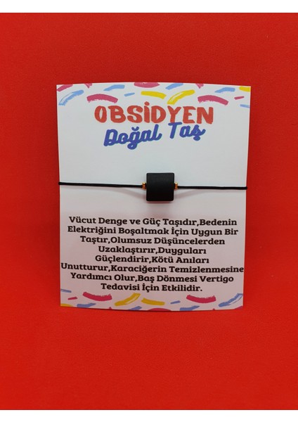 Obsidyen Taşı Bileklik Ayarlamalı Kare Ipli fiyatları