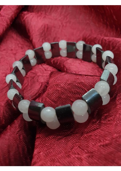 Doğal Pembe Kuvars Hematit Taşı Rolex Bileklik