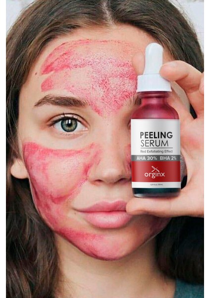 Canlandırıcı & Cilt Tonu Eşitleyici Yüz Kırmızı Peeling Serum 30 ml (Aha 10% + Bha 2%)