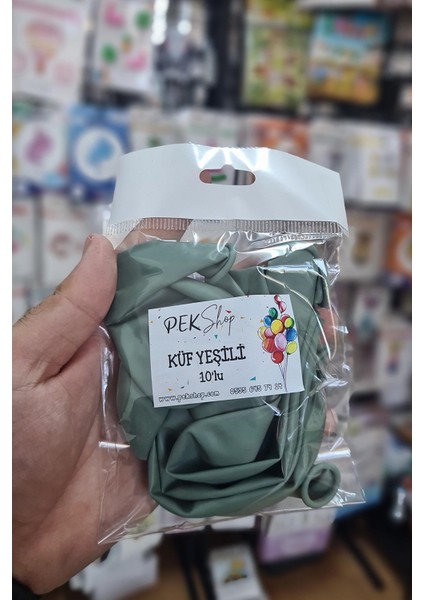 Küf Yeşili Balon 10 Adet - 12 Inc 30 cm Parti Balonu