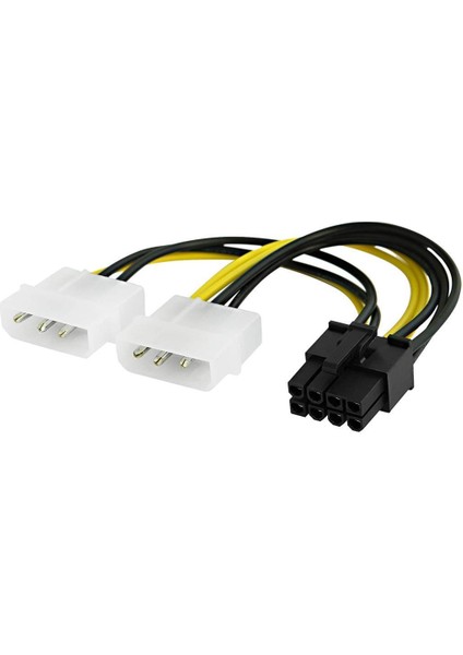 8 Pin To 2x Molex Ekran Kartı Power Kablosu