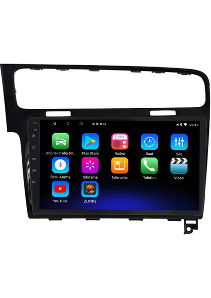 Vw Golf 7 Android 12 Kablosuz Carplay Navigasyon Multimedya Ekran Teyp - MY-0609W-VW Golf 7