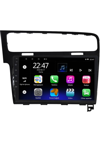Vw Golf 7 Android 12 Kablosuz Carplay Navigasyon Multimedya Ekran Teyp - MY-0609W-VW Golf 7
