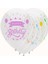 12" Beyaz Balona Çepeçevre Karışık Baskı Renkli Happy Bırthday Baskılı Balon - 8 Adet (30 cm Çap) 1