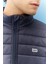 Erkek Regular Fit Normal Kesim Kapüşonlu Lacivert Şişme Mont 5