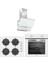 Beyaz Cam Ankastre Set 3490 Oslo Beyaz Davlumbaz - CS5343W01 Ocak - BO65E1W01 Fırın 1
