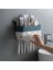 Duvara Monte Aile Diş Fırçası Tutucu Seti Plastik Banyo Diş Fırçası Depolama Raf Diş Macunu Dispenseri (Yurt Dışından) 3