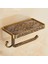 Banyo Rafları Antik Bronz Oyma Tuvalet Rulo Kağıt Raf Telefon Raf Duvara Monte Banyo Kağıt Tutucu E654 (Altın) (Yurt Dışından) 4