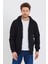 Fermuarlı Lüx Sweatshirt Kapüşonlu Siyah 1