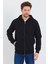 Fermuarlı Lüx Sweatshirt Kapüşonlu Siyah 2