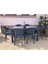 Rattan Camlı Masa Takımı 90X150 Ölçü Masa + 6 Adet Bambu Rattan Koltuk 1