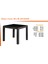 Rattan Takım 90X90 Camlı Masa 4 Kişilik Kollu Sandalye Bahçe Balkon Teras Takımı 3