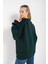Kadın Çizgili Kalp Baskılı Oversize Sweatshir 4