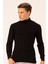 Erkek Balıkçı Yaka Slim Fit Fitilli Triko Kazak 6091288 Siyah 1