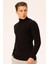 Erkek Balıkçı Yaka Slim Fit Fitilli Triko Kazak 6091288 Siyah 2