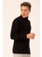 Erkek Balıkçı Yaka Slim Fit Fitilli Triko Kazak 6091288 Siyah 3