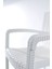 Rattan Masa Takımı 80x140 Camlı Masa 4 Kişilik Sandalye Seti Beyaz Bahçe Balkon Teras Takımı 5