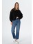 Elıza Cropped Orta Mavi Straight Fit Fermuarlı Jean Pantolon C 4518-078 1