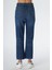 Elıza Cropped Orta Mavi Straight Fit Fermuarlı Jean Pantolon C 4518-078 4