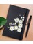 Gift Kişiye Özel Papatya Temalı Siyah Defter ve Metal Versatil Kalem(0,7 Kurşun) Hediye Seti-1 1