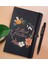 Gift Kişiye Özel Çiçek Tasarımlı Siyah Defter ve Metal Versatil Kalem(0,7 Kurşun) Hediye Seti-20 2