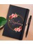 Gift Kişiye Özel Çiçek Tasarımlı Siyah Defter ve Metal Versatil Kalem(0,7 Kurşun) Hediye Seti-18 1
