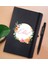 Gift Kişiye Özel Çiçek Tasarımlı Siyah Defter ve Metal Versatil Kalem(0,7 Kurşun) Hediye Seti-10 2