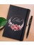 Gift Kişiye Özel Çiçek Tasarımlı Siyah Defter ve Metal Versatil Kalem(0,7 Kurşun) Hediye Seti-1 2