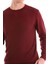 Bordo Regular Fit Çizgili Yün Bisiklet Yaka Triko Kazak 5