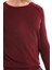 Bordo Regular Fit Düz Bisiklet Yaka Yün Triko Kazak 4