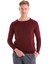 Bordo Regular Fit Düz Bisiklet Yaka Yün Triko Kazak 1