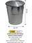Galvaniz Çöp Kovası Mini 19 Lt Konik Manuel Kapaklı 30X35 cm 1