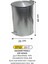 Galvaniz Çöp Kovası Mini 20 Lt Dik Pedallı 26X40 cm 1